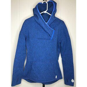 Stio Heather Blue Sweetwater Fleece Knit Pullover Hoodie Sweatshirt Women's MD